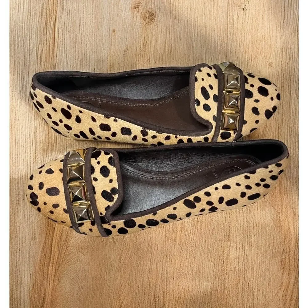 Tory Burch Asher Pony Hair Leopard Ballet Flat Size 7M